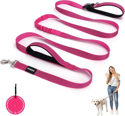6-8FT Hands Free Dog Leash - Adjustable Waist & Crossbody Belt, Tangle-Free, Reflective Urban Leash for City Walks, Jogging & Daily Use (Hot Pink)
