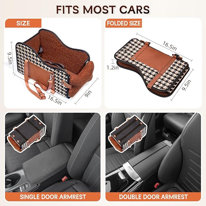 TKYZ Center Console Dog Car Seat,Pet Puppy Car Seat,Middle Console Dog Armrest Booster Seat for Small Dogs
