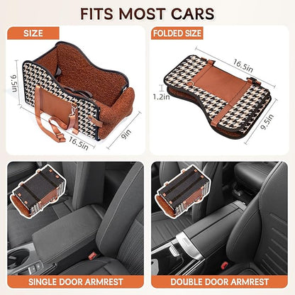 TKYZ Center Console Dog Car Seat,Pet Puppy Car Seat,Middle Console Dog Armrest Booster Seat for Small Dogs