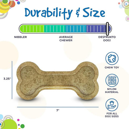 SodaPup Nylon Bone - Durable Dog Chew Toy Made in USA from Non-Toxic, Pet Safe, Food Safe Nylon Material for Mental Stimulation, Clean Teeth, Fresh Breath, Problem Chewing, Calming, & More