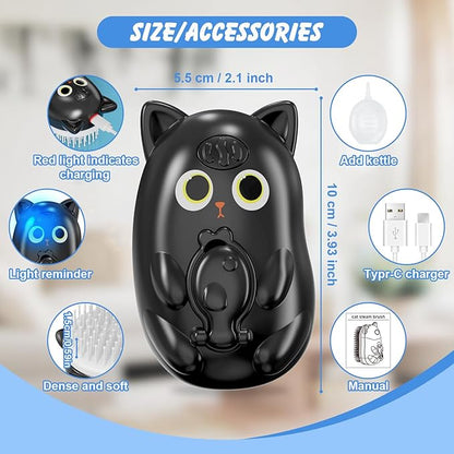 3 in 1 Cat Steam Brush for Shedding, Pet Steam brush for Dog & Cat Shedding & Grooming, for Long & Short Haired Pets, Spritz Defur Comb (black)