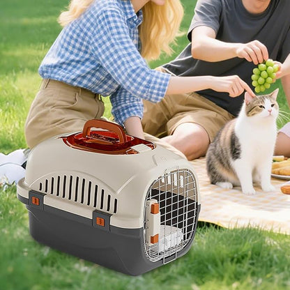 Detachable Pet Carrier for Small Animal, 2025 New Ventilated Plastic Dog Crates, Portable Hard-Sided Dog Crate with Handle for Puppies ＆ Cat Traveling, Hiking, Camping (Black)