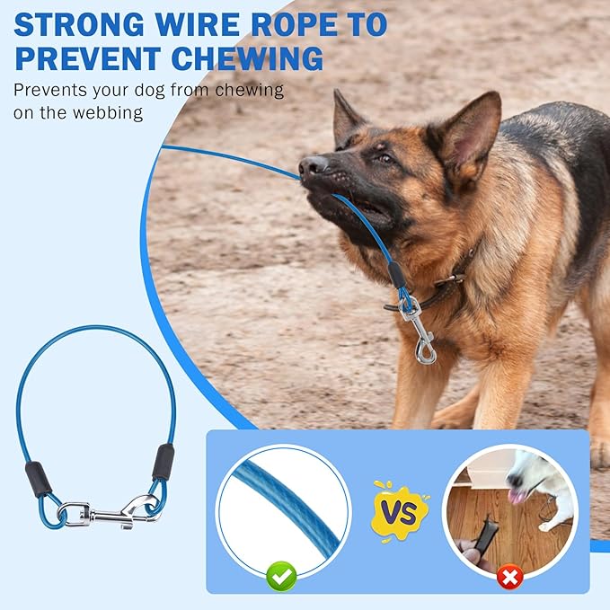SCENEREAL Retractable Dog Leash for Small Medium Large Dogs up to 110lbs, 26ft 360° Tangle-Free Nylon Tape with Anti-Chewing Wire Rope&Waste Bag Dispenser, Heavy Duty Long Durable One-Handed Brake