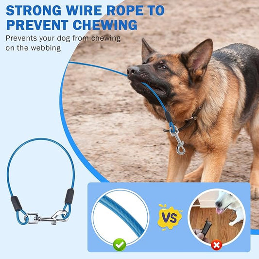 SCENEREAL Retractable Dog Leash for Small Medium Large Dogs up to 110lbs, 26ft 360° Tangle-Free Nylon Tape with Anti-Chewing Wire Rope&Waste Bag Dispenser, Heavy Duty Long Durable One-Handed Brake