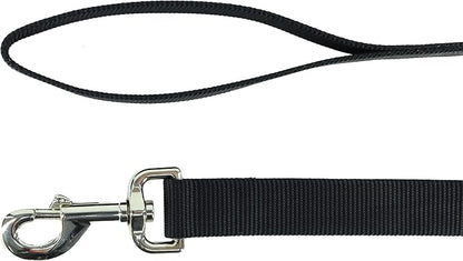 Coastal Pet Single-Ply Dog Leash - Sturdy Pet Leash - Comfortable & Stylish - Resists Fraying - Vibrant & Fade-Resistant Color - Black, 1" x 4'