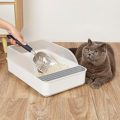 Navy Blue Metal Cat Litter Scoop Durable Aluminum Screen Cat Litter Shovel Kitten Poop Scooper