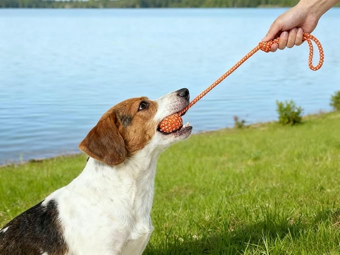 7 Pack Orange Yellow Braided Puppy Rope Toys, Durable Dog Chew Rope for Medium Large Dogs, Interactive Dog Rope Chew Toy for Chewing Tug of War Teeth Cleaning