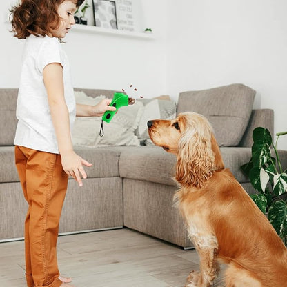 balacoo Dog Snack Catapult Launcher Handheld Pet Treat Shooter for Dogs and Cats Interactive Spring-Loaded Treat Dispenser Toy for Training and Indoor Outdoor Play 7.48X4.33X1.77In