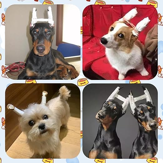 4 Pcs 1 Inch Ear Tape for Dog Ears，Dog Ears Stand up Care Tape，Breathable and Easy Tear for Doberman Pinscher