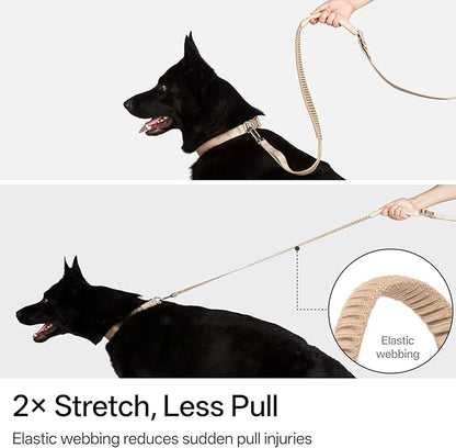 Hands Free Dog Leash Adjustable Versatile Crossbody Waist Dog Leash Reflective Comfortable Padded Handles Shock Absorbing Walking Lead for Small Medium Large Dogs (Light-Burgundy, S)