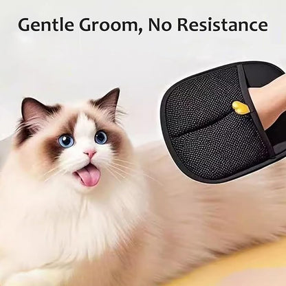 Pet Hair Remover Gloves for Cats & Dogs, Electrostatic Grooming Gloves for Fur Removal, Reusable Silicone Pet Hair Brush, Adjustable Animal Hair Removal Tool