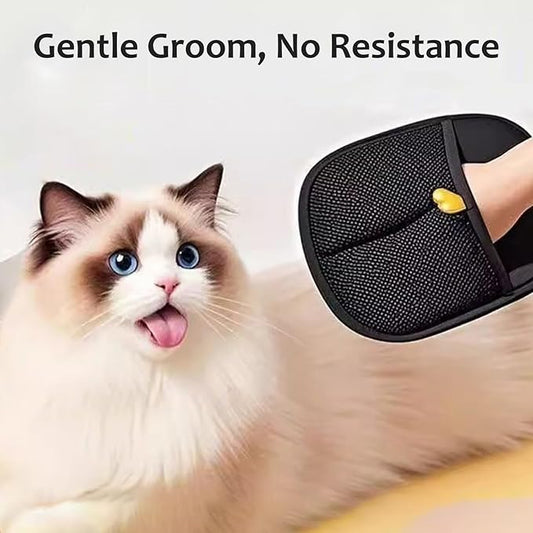 Pet Hair Remover Gloves for Cats & Dogs, Electrostatic Grooming Gloves for Fur Removal, Reusable Silicone Pet Hair Brush, Adjustable Animal Hair Removal Tool