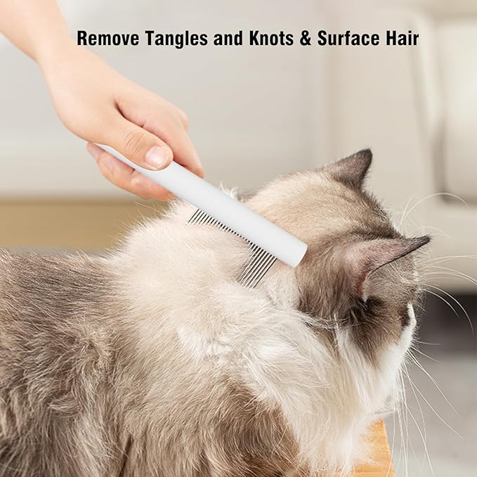 Cat comb dog comb, Pet Comb for Grooming Logh Haired Dog and Cat Comb, Removes and Prevents Matted Fur Brush, Stainless Steel Teeth Grooming Comb for Pet Cleaning Styling Hair