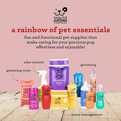 Wags & Wiggles Double Trouble 2-in-1 Dog Shampoo and Conditioner, Fruity Watermelon Scent - Cleansing and Conditioning Formula with Jojoba Oil and Wheat Protein, 16 Fl Oz