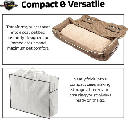 TAN, Large Pet Bed Cushion & Car Seat Cover, 52x20x7 (PET2G100LT)
