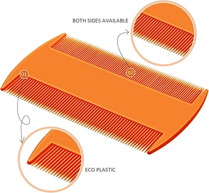 Boao 6 Pack Flea Lice Comb Stainless Steel Dog Cat Grooming Combs with Rounded Teeth, Double Sided Pet Tear Stain Remover Dematting Tool for Pets(White, Yellow, Green, Purple, Orange, Dark Blue)