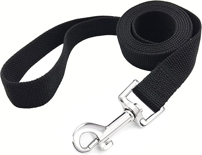 TAIAN 4FT/5FT/6FT Strong Dog Leash, Nylon Dog Leashes for Small Medium Large Dogs (5/8 in x 5 ft, Black)