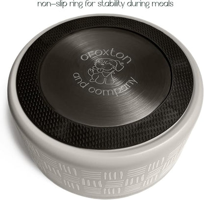 CROXTON & CO. Stainless Steel Pet Bowl for Dogs & Cats | Insulated Food Bowls for Dog Cat | No Tip No Slip | Non-Slip Rubber Base | Dishwasher Safe | Medium (4 Cups)
