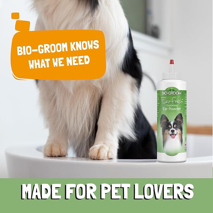 Bio-Groom Ear-Fresh Dog Grooming Ear Powder - Cleaning And Grooming Products For Cats & Dogs, Pet Bathing Supplies, Puppy Wash, Cruelty-Free, Made In Usa, Powder For Animals - 85 G 1-Pack