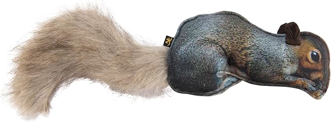 Browning Pet Training Tools, Durable Dog Toys for Tug and Fetch, Squirrel Fabric Squeaker, One Size