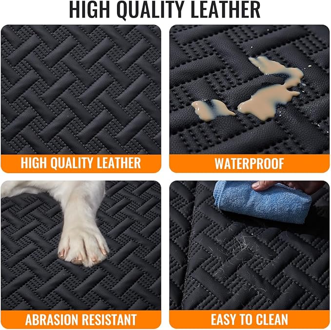 MAXFUT Dog Back Seat Extender,Backseat Pet Cover for Dogs,Rear Dog Car Seat Cover for Back Seat,Hard Bottom Car Seat Cover for Dogs, Dog Hammock for Car