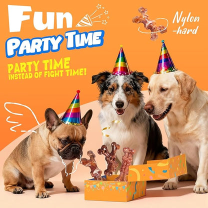 3 Pack Indestructible Dog Toys for Aggressive Chewers, Bacon Flavored Nylon Chew Bones, Tough Durable for Large Dogs 20-90 lbs