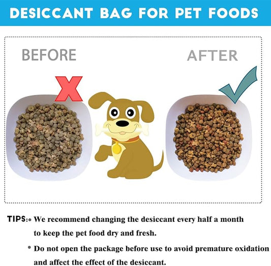xcivi 12 Pack Pet Food Desiccant Bags for PETLIBRO Automatic Cat Feeder, Desiccant Bags for WiFi Automatic Dog Feeder Timed Cat Feeder, Moisture-Proof Bag Desiccant Keep Pets Foods Dry and Fresh