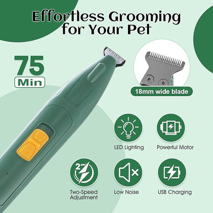 Dog Ear Hair Removal Tool – 30g Ear Powder, 5.5" Hemostat & Electric Dog Ear Trimmer – Helps Reduce Wax & Odor – Grooming Kit for Schnauzers, Poodles & Breeds with Ear Hair