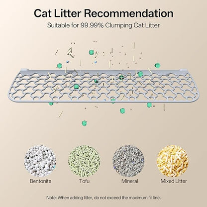 Self Cleaning Cat Litter Box, XXXL Automatic Litter Box for Multiple Cats, Weight Sensors Safety Protection, Smart APP Control, Odor Control, Works with Clumping/Bentonite/Mineral Litter