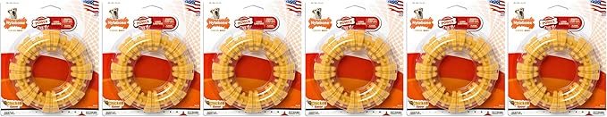 Nylabone Dura Chew Large Textured Ring Dog Chews, Chicken Flavor, Pack of 6