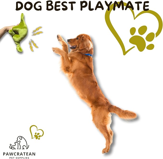 7" Squeaky Plush Toy for Puppies Small Dogs Self Etertainment Washable Soft Made [PET ONLY] (Green & Pink Dinsaur)