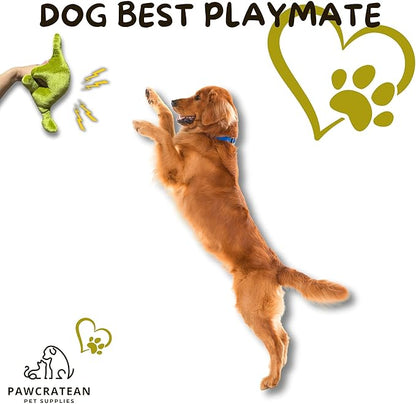 7" Squeaky Plush Toy for Puppies Small Dogs Self Etertainment Washable Soft Made [PET ONLY] (Green & Pink Dinsaur)
