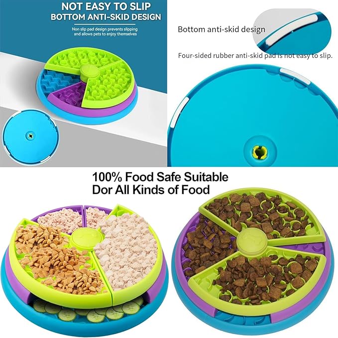 Licking Mat for Dog & Cat, Premium Lick Pad with Suction Cups for Dog Anxiety Relief, Layers Interactive Dog Puzzle Game and Slow Feeder