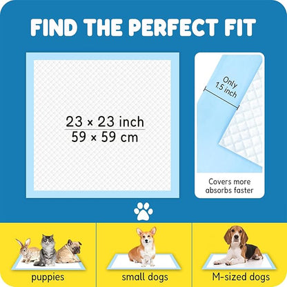 MoMoCo Puppy Pads 23" x 23", 6-Layer Super Absorbent Dog Pee Pads, Leak-Proof Dog Training Pads for Hardwood Floors & Apartments, Flash-Dry Disposable Potty Pads for Puppies & Senior Dogs, 100 Count