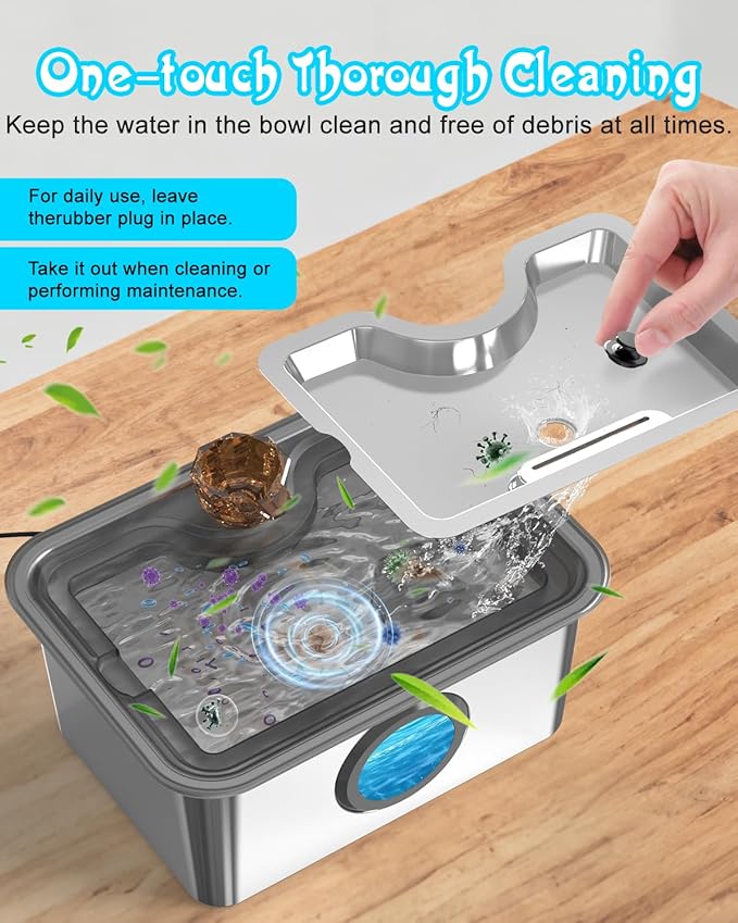 3-Gallon Large Dog Water Fountain with Filter, Stainless Steel Automatic Pet Fountain, Ultra Quiet Pump & Easy-Clean Top for Big Dogs, Cats, Multiple Pets