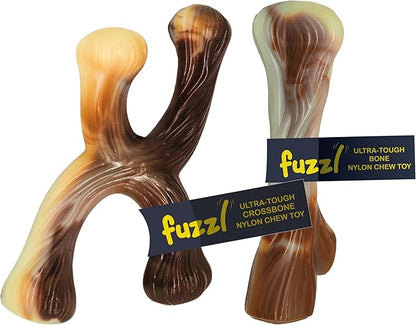 Ultra Tough Nylon Dog Chew Toy - Crossbone and Bone Beef Flavour for Extreme Chewers - Long Lasting Bone for Aggressive Chewers - Strong Puppy Toys