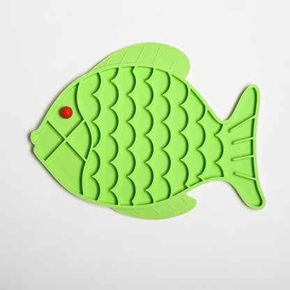 Cat Fish Shape Silicone Slow Feed Lick Mat, Mental Stimulation and Anxiety Relief