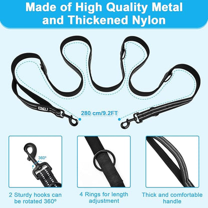 ETACCU Hands Free Dog Leash, Multifunctional Crossbody Dog Leash with Adjustable Length 6-9FT, Tangle Free Reflective Waist Leashs for Medium and Large Dogs
