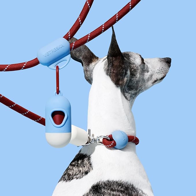 VETRESKA Hands-Free Dog Leash, 8FT Rope Leash for Medium Large Dogs, Waist/Crossbody Slip Lead Leashes for Walking, No Pull Dog Leashes with Bag Dispenser, 2 in 1 Walk Kit (Mist&Merlot)