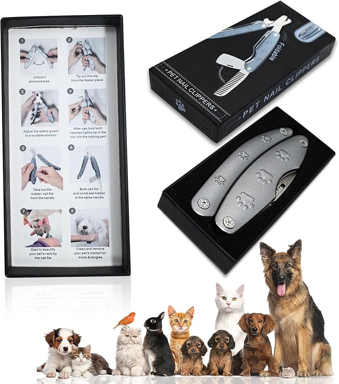 【‌Clearance Sale of Old Editions‌】 Heavy Duty Dog Nail Clipper for Large Dog Thick Nail, 3in1 Professional Dog Nail Trimmer Sharp Blade