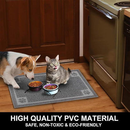 Pet Feeding Mat for Small Dogs and Cats 24" x 16" Flexible and Waterproof Dog Bowl Mat for Food and Water, Easy to Clean Dog Food Mat with Non Slip Backing