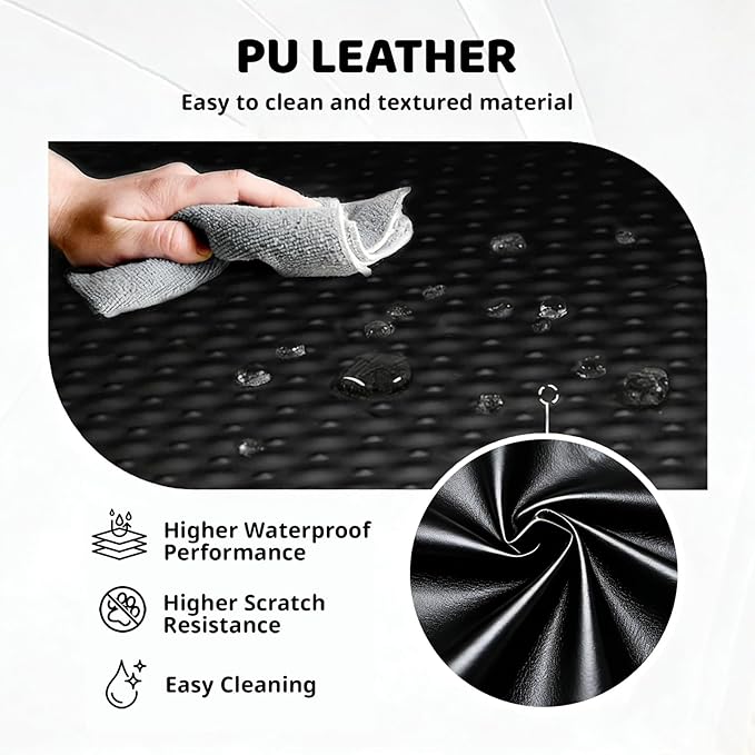 Dog Car Seat Cover for Back Seat Larger,Waterproof PU Leather Hard Bottom Car Seat Cover for Dogs,Non-slip Backseat Dog Cover with Upgraded Door Protection Flap,Dog Hammock for Full Size Truck 55×32in