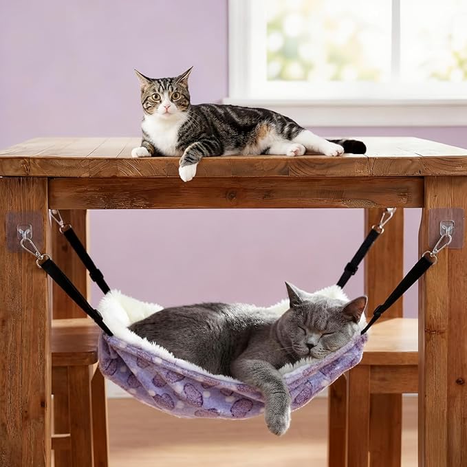 6 Pieces Cat Hammock for Cage, Reversible Soft Pet Hanging Bed with Adjustable Strap, Double Sided Small Animal Sleeping Hammock for Cat Ferret Puppy Rabbits