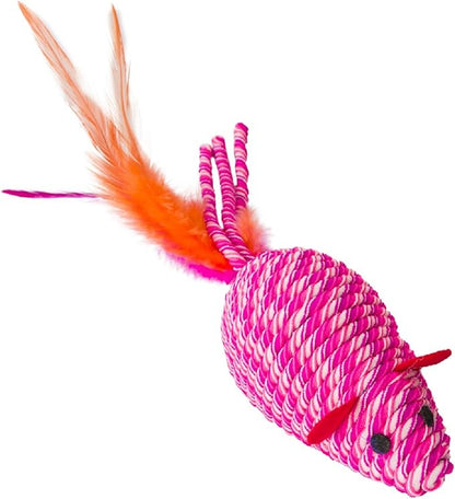 SPOT Ethical Pets 52074 Elasteeez Mouse/Feathers Pet Feather Toys