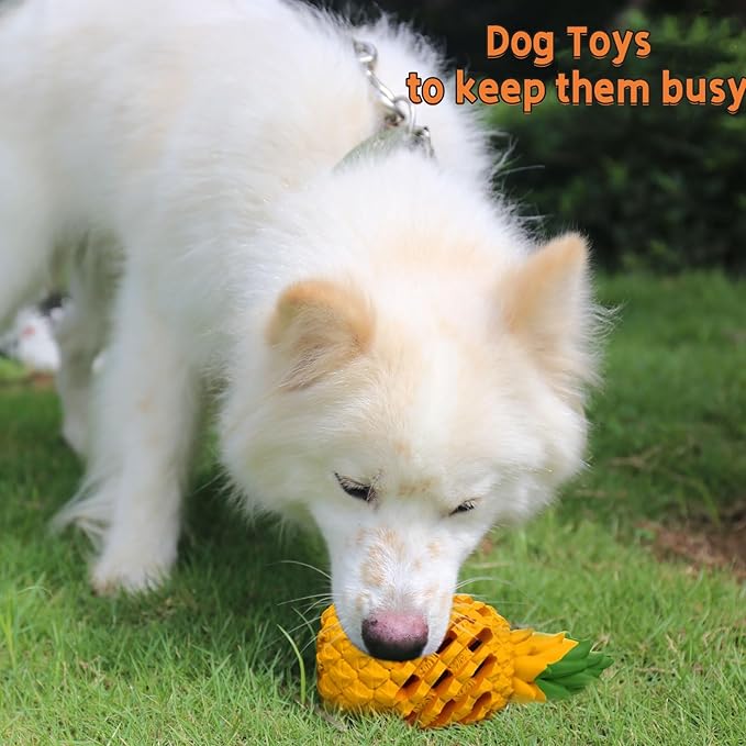 Upgrade Dog Toys for Large Dogs, Dog Chew Toys for Medium Large Dogs to Keep Them Busy,Dogs Dental Chew Clean Dispensing Toys Pineapple Shape Design