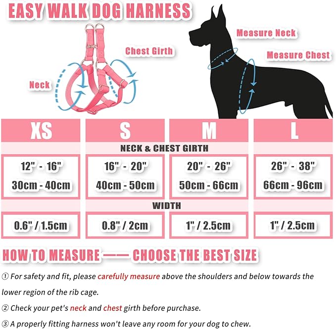 Soft Leather No Pull Dog Harness - Adjustable Step in Dog Harness with Rose Gold Heavy Duty Metal Buckle, Freedom Nylon Dog Halter Vests for Small Medium Large Dogs Easy Walking Training L, Dark Pink