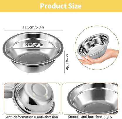 15 Pcs Stainless Steel Dog Bowls, Metal Cat Dog Water Food Bowl, Small Dogs Bowls, Pet Bowls, Puppy Dogs Dish, Pet Water Bowl for Small Cats Rabbits Puppy (15 fl oz)
