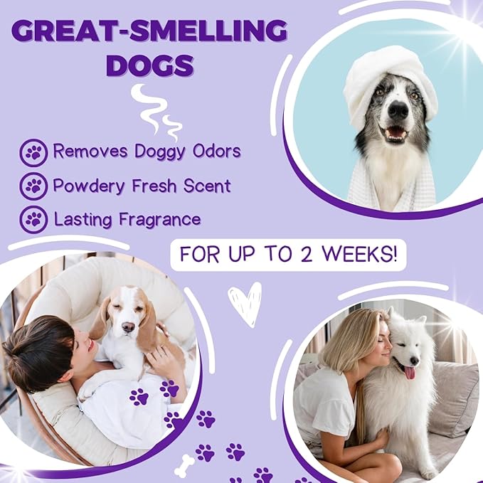 Alpha Dog Series Bright White Natural Whitening Dog Shampoo and Conditioner for Dogs with Aloe Vera, pH Balanced Dog Shampoo and Conditioner Set, Tear-Free for Sensitive Skin 26.4 Oz (Pack of 2)
