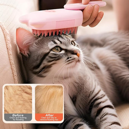Cat Steam Bursh, Steam Pet Hair Brush for Cats and Dogs, 3 in 1 Cat Grooming Steam Brush for Massage, Multifunctional Cat Grooming Brush, Pet Hair Removal Tool Comb for Cats and Dogs