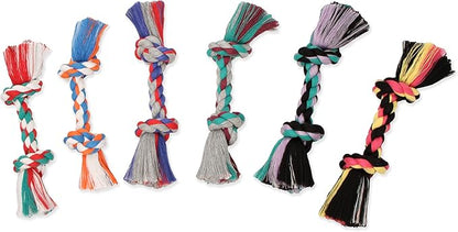 Mammoth Pet Products Flossy Chews Cottonblend Color Rope Bone, Small 9-Inch, multicolored (20002V)